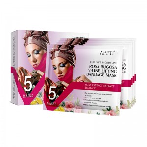 Appti Rose 루고사 V 라인 리프팅 붕대 마스크 얼굴 슬리밍 스트랩 아름다움 더블 턱 감속기 Hydrogel 페이셜 마스크 턱을 들어 올리고 피부를 조이십시오